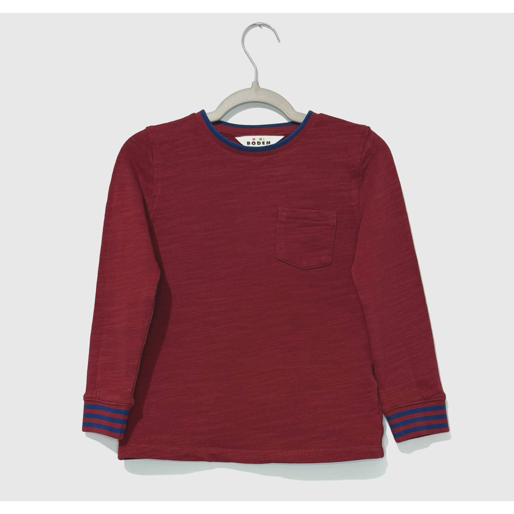 Mini Boden Boys T Shirt 5-6Y Cotton Heather Rad Pockets Long Sleeve T Shirt